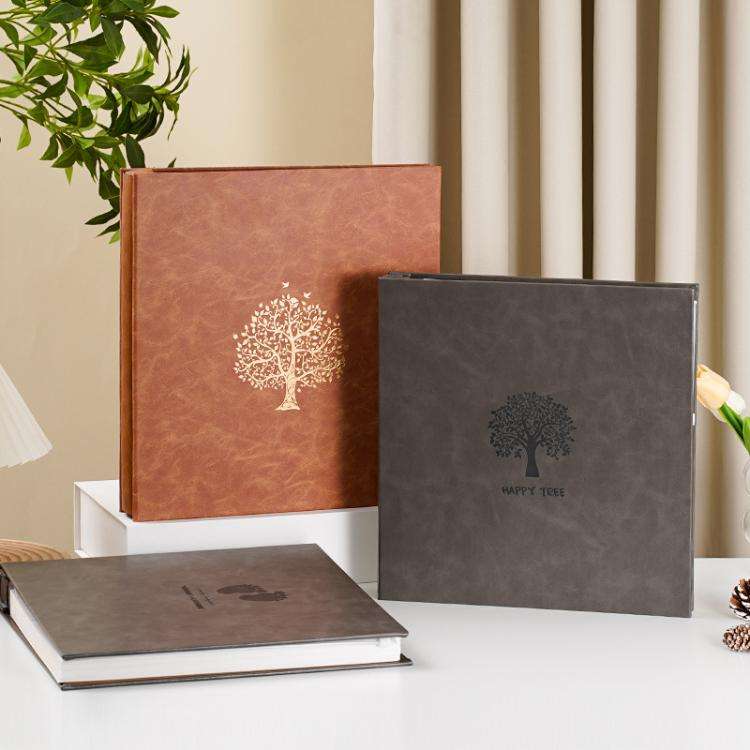 Leather Self-Adhesive Laminating Pocket Photo Album Studio Album DIY Large Capacity Records, Spec...