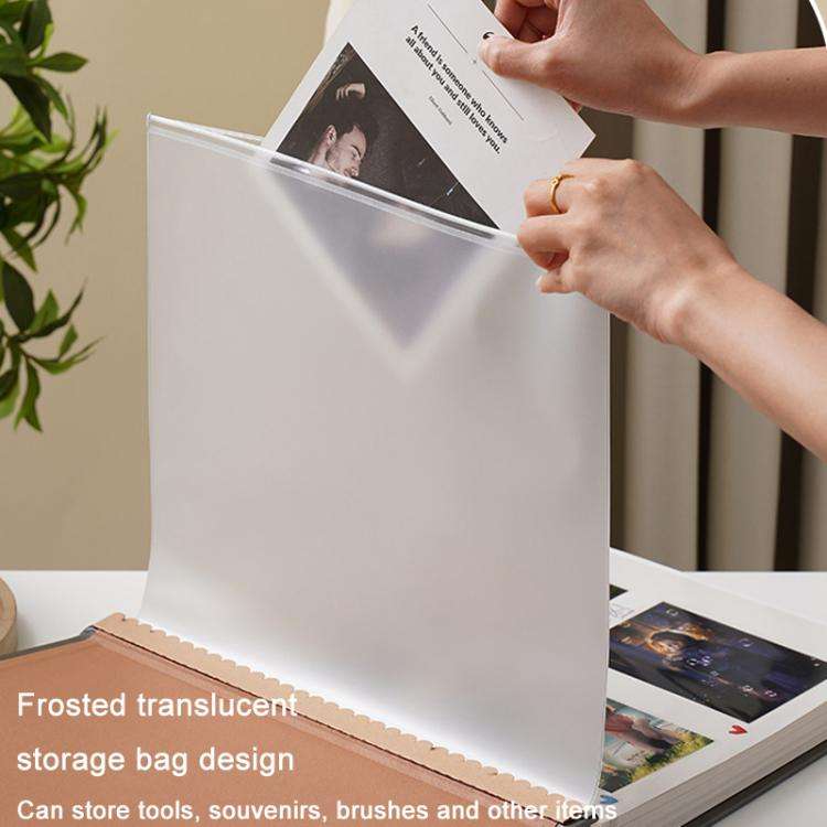 Leather Self-Adhesive Laminating Pocket Photo Album Studio Album DIY Large Capacity Records, Spec...