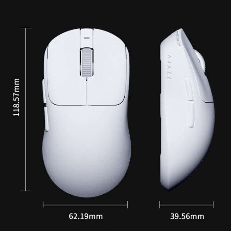 Ajazz AJ199 MAX Wireless 2.4GHz Wired BT Tri-Mode Mouse PAW3395 Lightweight Gaming Mouse(White)