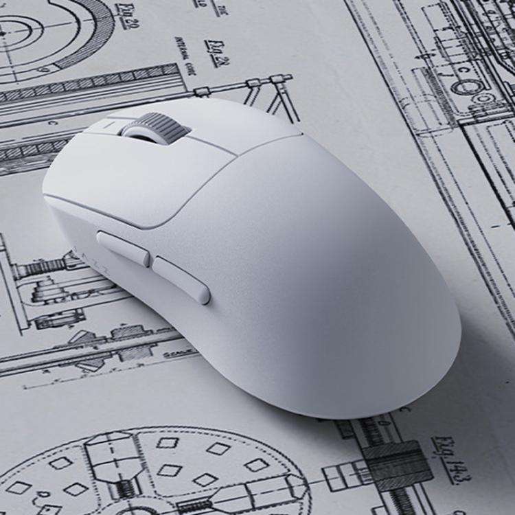 Ajazz AJ199 MAX Wireless 2.4GHz Wired BT Tri-Mode Mouse PAW3395 Lightweight Gaming Mouse(White)