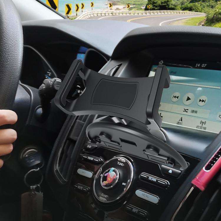 Car CD Slot Navigation Mobile Phone Holder, Color: Clip Type Black