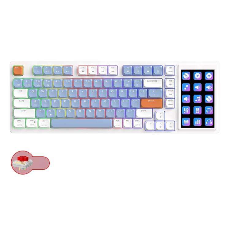 Ajazz AKP815 81 Keys Wired Mechanical Keyboard RGB Backlit LCD Screen Visual Programming Custom D...