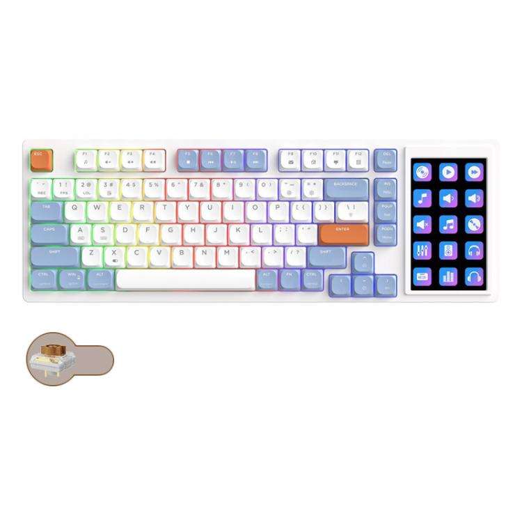 Ajazz AKP815 81 Keys Wired Mechanical Keyboard RGB Backlit LCD Screen Visual Programming Custom D...