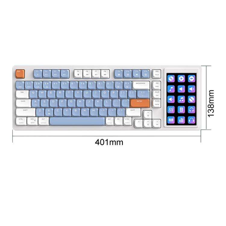 Ajazz AKP815 81 Keys Wired Mechanical Keyboard RGB Backlit LCD Screen Visual Programming Custom D...