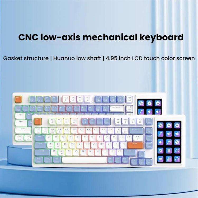 Ajazz AKP815 81 Keys Wired Mechanical Keyboard RGB Backlit LCD Screen Visual Programming Custom D...