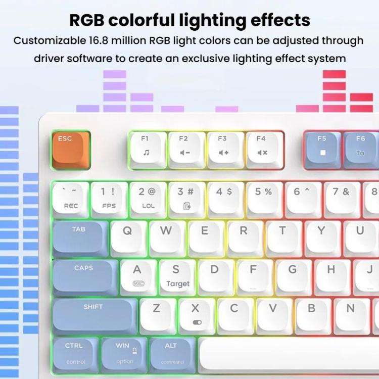 Ajazz AKP815 81 Keys Wired Mechanical Keyboard RGB Backlit LCD Screen Visual Programming Custom D...