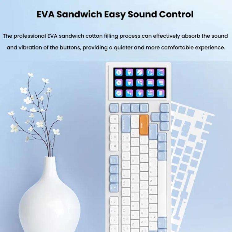 Ajazz AKP815 81 Keys Wired Mechanical Keyboard RGB Backlit LCD Screen Visual Programming Custom D...