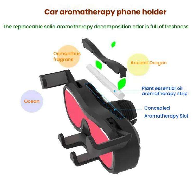 Car Air Conditioning Outlet Aromatherapy Gravity Mobile Phone Holder(Red)