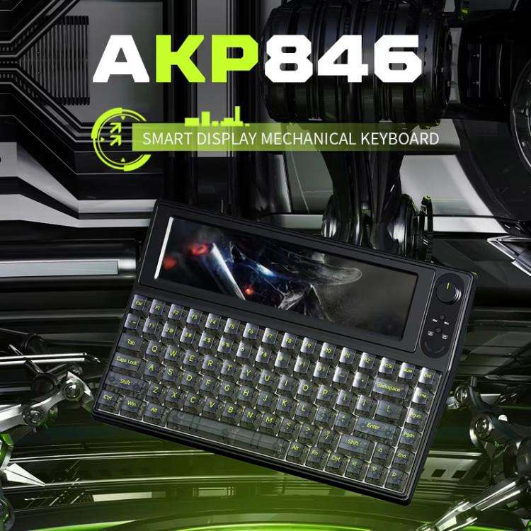 Ajazz AKP846 Mechanical Keyboard Wired With 10.1-inch Color Screen Programming Custom Driver Game...