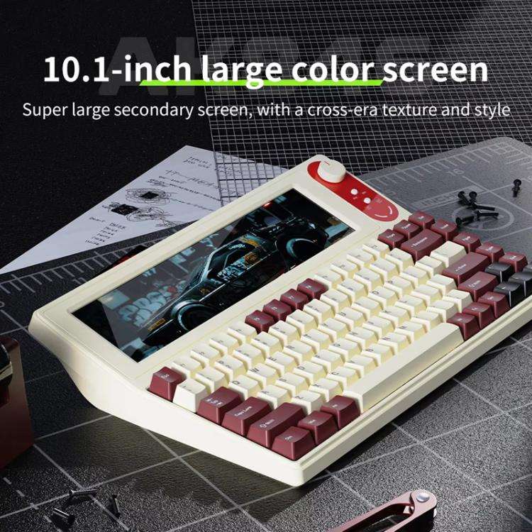 Ajazz AKP846 Mechanical Keyboard Wired With 10.1-inch Color Screen Programming Custom Driver Game...