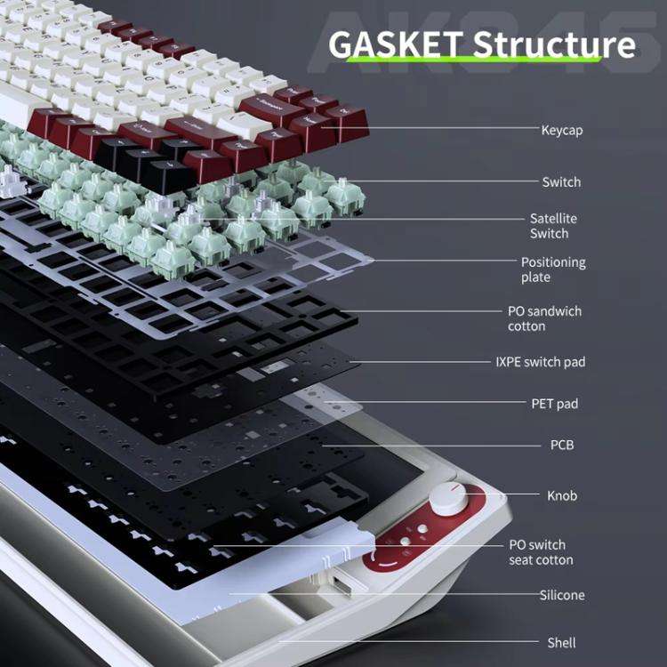 Ajazz AKP846 Mechanical Keyboard Wired With 10.1-inch Color Screen Programming Custom Driver Game...