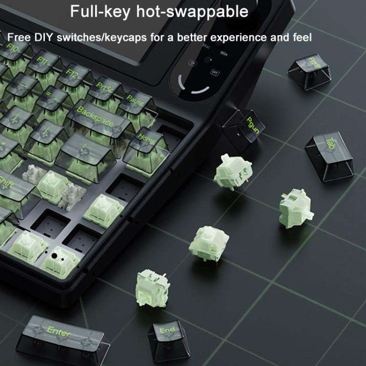 Ajazz AKP846 Mechanical Keyboard Wired With 10.1-inch Color Screen Programming Custom Driver Game...