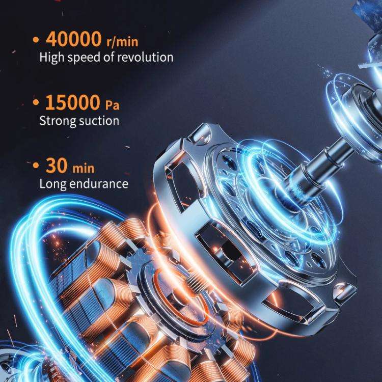 15000Pa Wireless Handheld Vacuum Cleaner Household Large Suction Mite Dusting Mopping Machine(Gra...