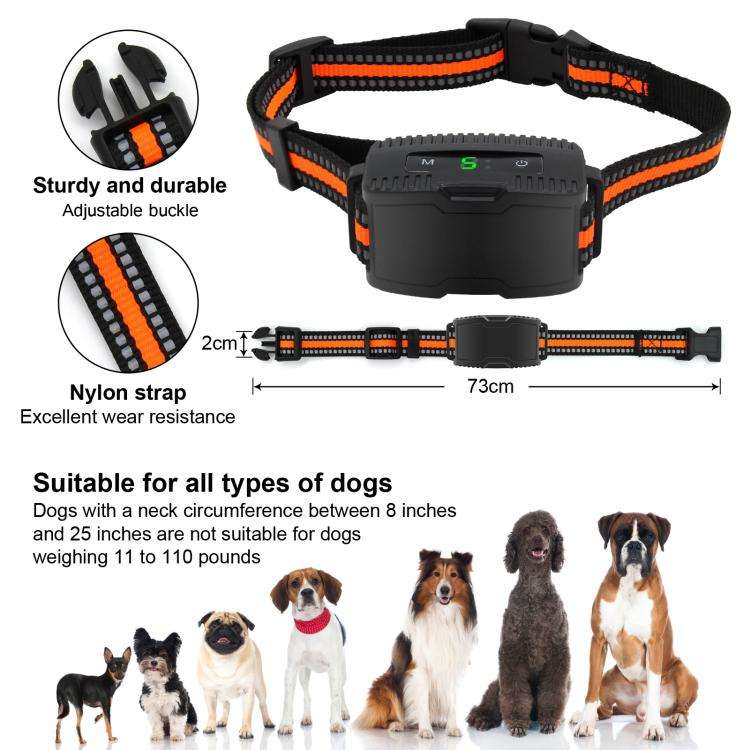 Anti-Barking Dog Collar Pet Remote Control Training Barking Control Device(Black)