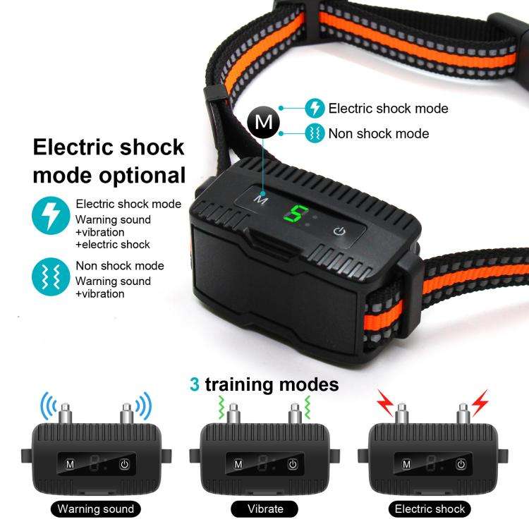 Anti-Barking Dog Collar Pet Remote Control Training Barking Control Device(Black)