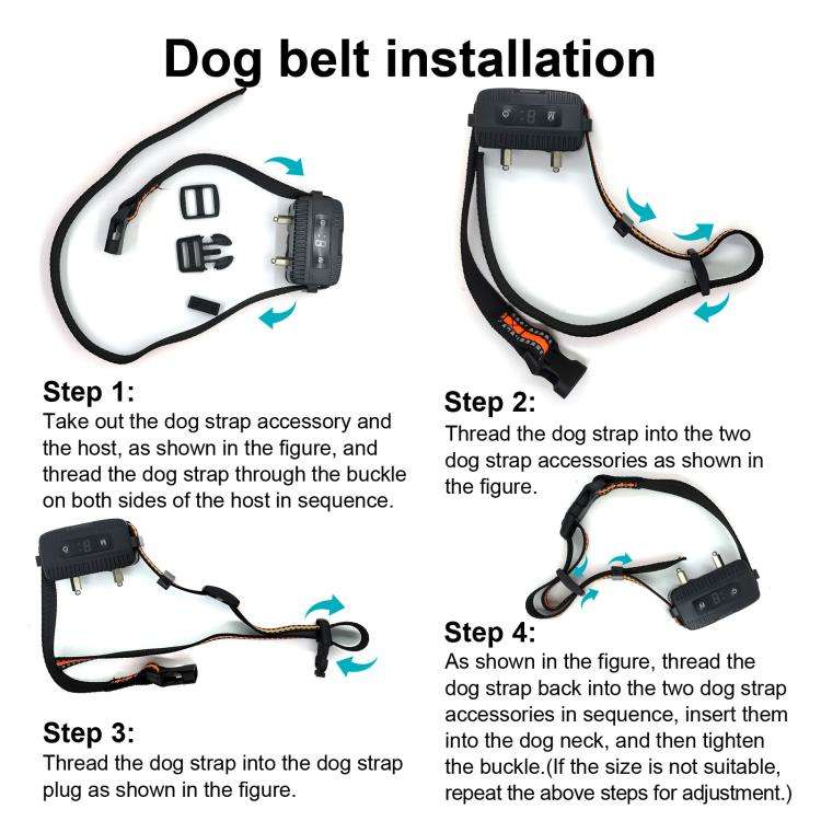 Anti-Barking Dog Collar Pet Remote Control Training Barking Control Device(Black)
