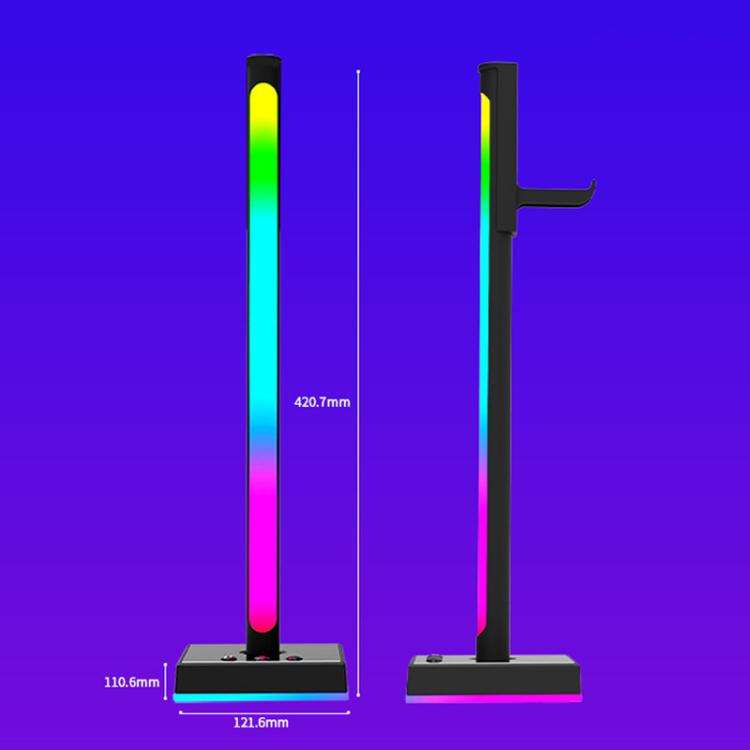 Ajazz ABL190 Pickup Ambient Light Headphone Holder RGB Desktop Ambient Music Lights(Black)