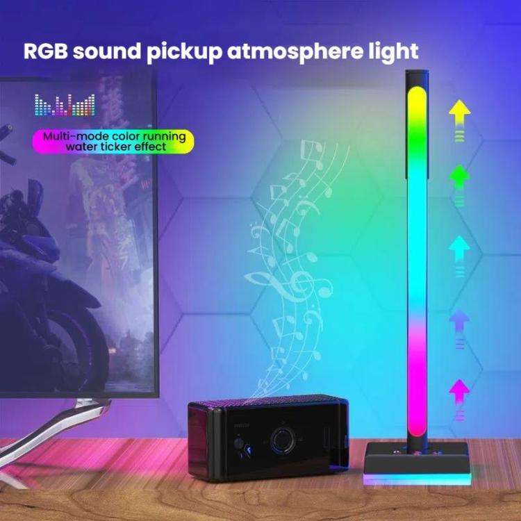 Ajazz ABL190 Pickup Ambient Light Headphone Holder RGB Desktop Ambient Music Lights(Black)