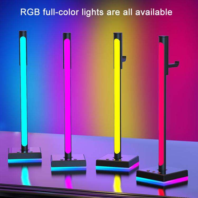 Ajazz ABL190 Pickup Ambient Light Headphone Holder RGB Desktop Ambient Music Lights(Black)