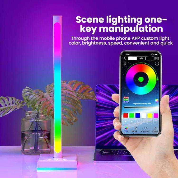 Ajazz ABL190 Pickup Ambient Light Headphone Holder RGB Desktop Ambient Music Lights(Black)