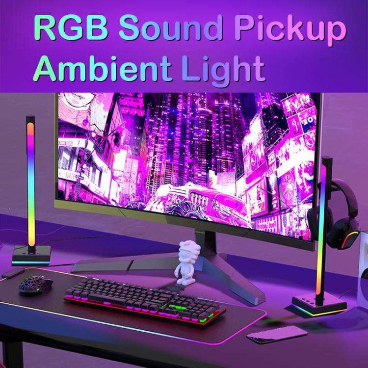 Ajazz ABL190 Pickup Ambient Light Headphone Holder RGB Desktop Ambient Music Lights(Black)