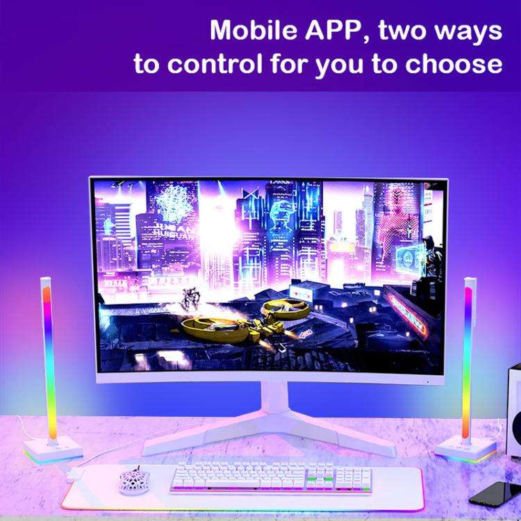 Ajazz ABL190 Pickup Ambient Light Headphone Holder RGB Desktop Ambient Music Lights(White)