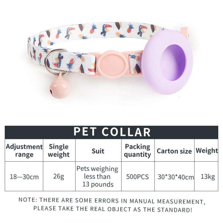 For Airtag Tracker Protective Case Cat Collar GPS Locator Protective Case With Bell(Orange Storm)