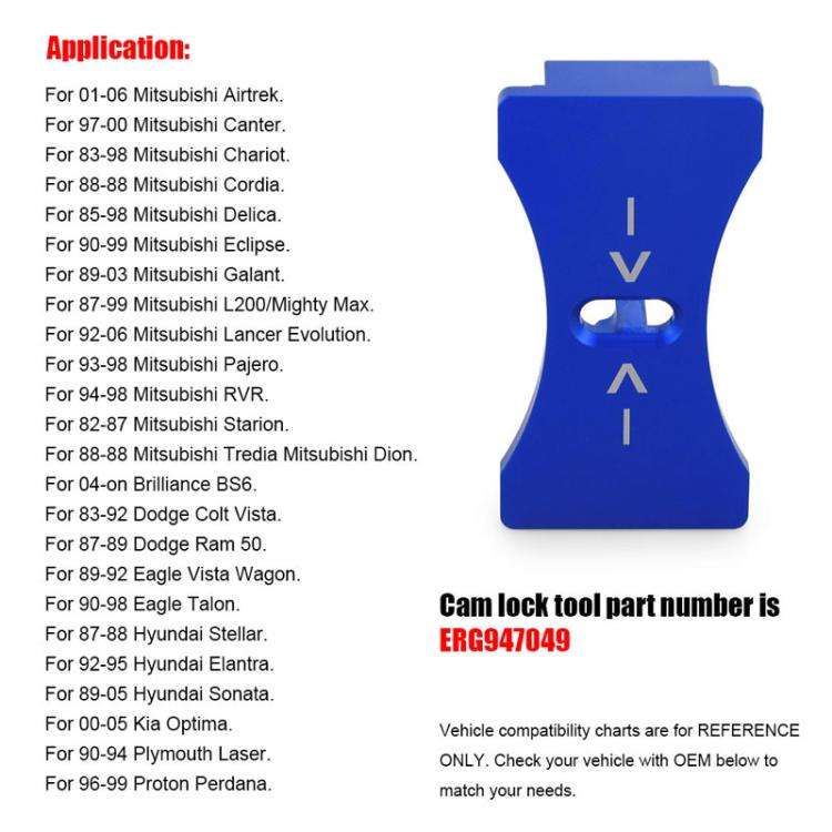 Automotive Retrofit Timing Gear Retainer Cam Locking Tool For Mitsubishi / Hyundai(Blue)
