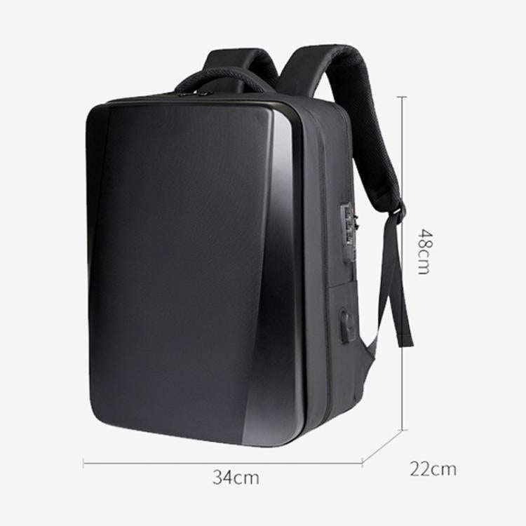 OUMANTU 966 Large-Capacity Waterproof Three-Dimensional Password Lock Laptop Backpack(Black)