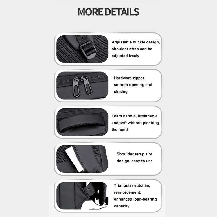 OUMANTU 966 Large-Capacity Waterproof Three-Dimensional Password Lock Laptop Backpack(Black)