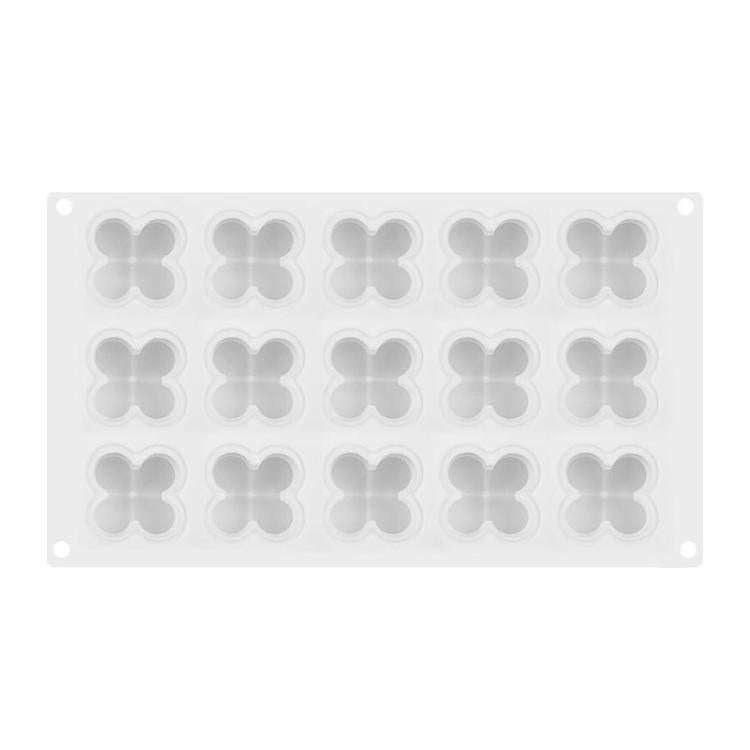 15-Cavity Magic Cube Silicone Mousse Cake Mold Fondant Candle Mold(White)