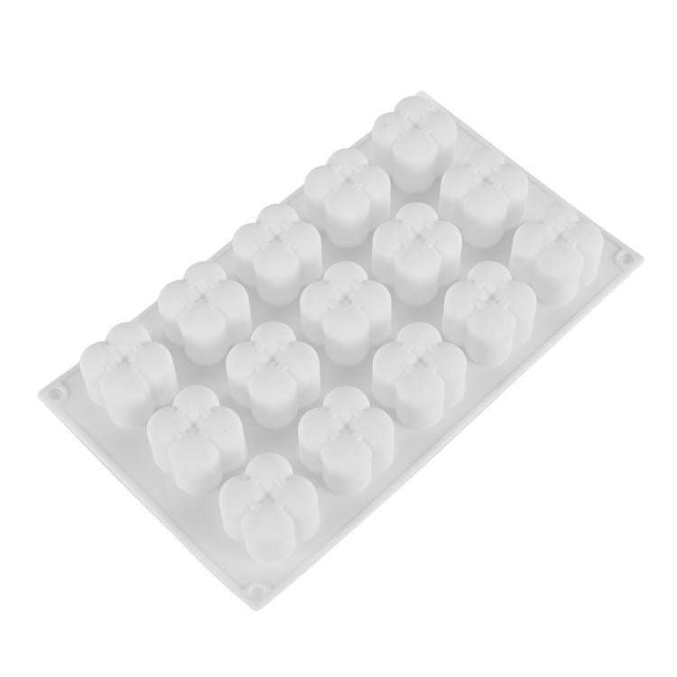 15-Cavity Magic Cube Silicone Mousse Cake Mold Fondant Candle Mold(White)