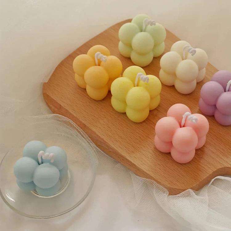 15-Cavity Magic Cube Silicone Mousse Cake Mold Fondant Candle Mold(White)