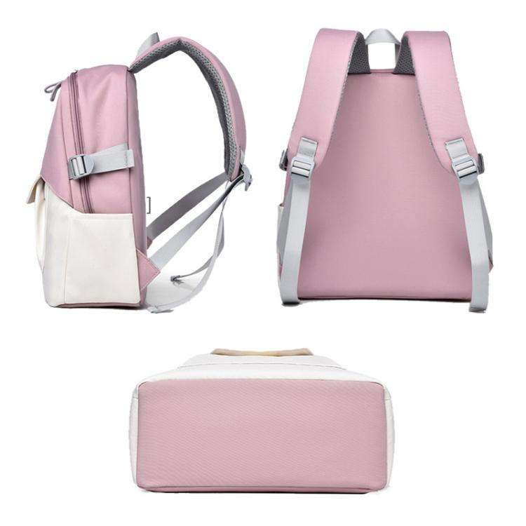 OUMANTU 2306 Large-capacity Splash-proof Leisure Backpack Outing Schoolbag(Pink)