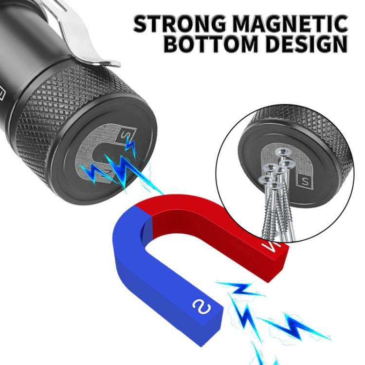 LED Flashlight Rechargeable Portable Multifunctional With Magnetic Headlight(6603)