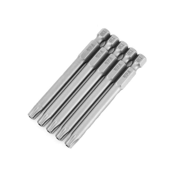 WEILIGU 5pcs 50mm T30 Magnetic S2 Pneumatic Air Bit Electric Drill Plum Blossom Head With Center ...