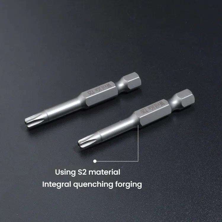 WEILIGU 5pcs 75mm T20 Magnetic S2 Pneumatic Air Bit Electric Drill Plum Blossom Head With Center ...