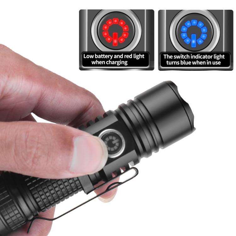 Mini TYPE-C Rechargeable White Laser LED Strong Light Long-Range Flashlight(Without Battery)