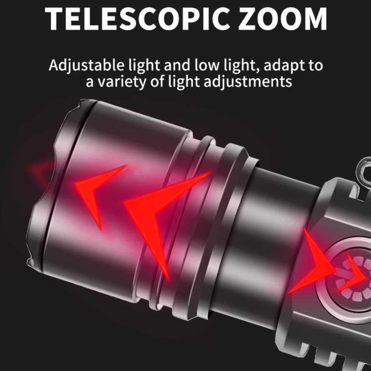 Mini TYPE-C Rechargeable White Laser LED Strong Light Long-Range Flashlight(Without Battery)