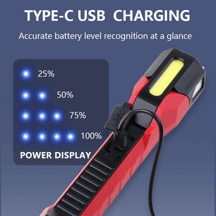 Magnet-Hook COB Rotating Strong Light Emergency Work Light(Gray)