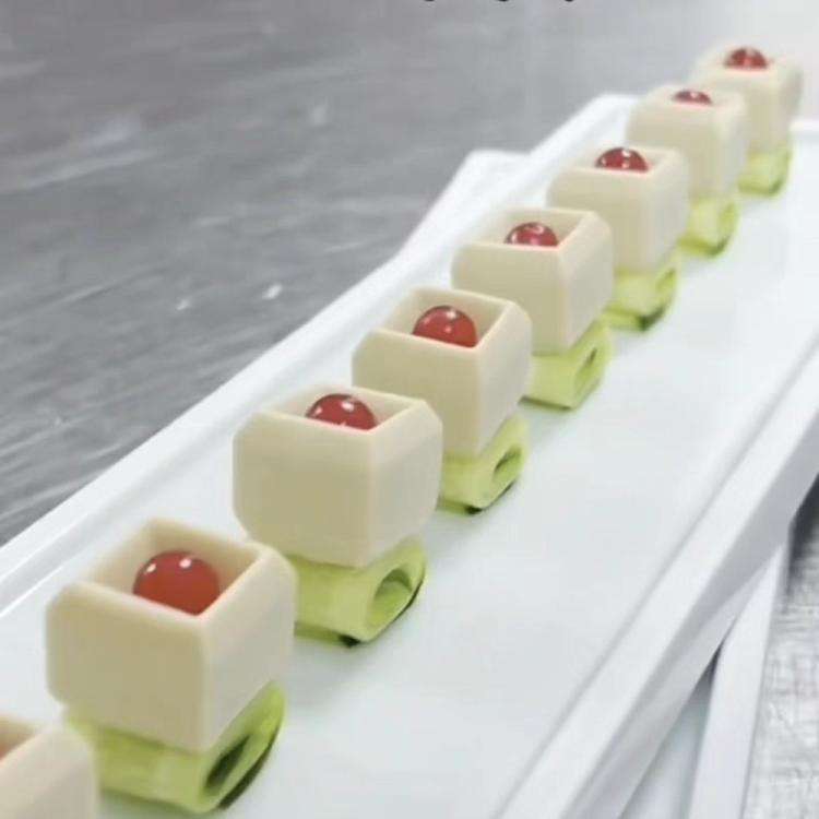 28-Cavity Concave Goose Liver Mousse Cake Mold 3D Small Square Chocolate Silicone Mould(White)