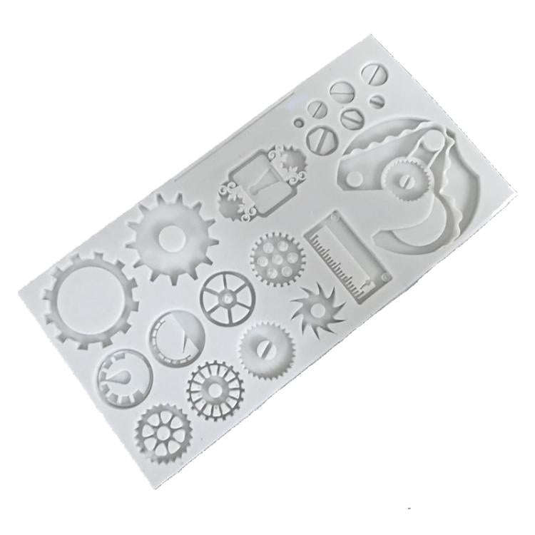 Mechanical Gear Silicone Cake Fondant Mold For Sugarcraft, Cupcake Topper, Jewelry, Polymer Clay,...