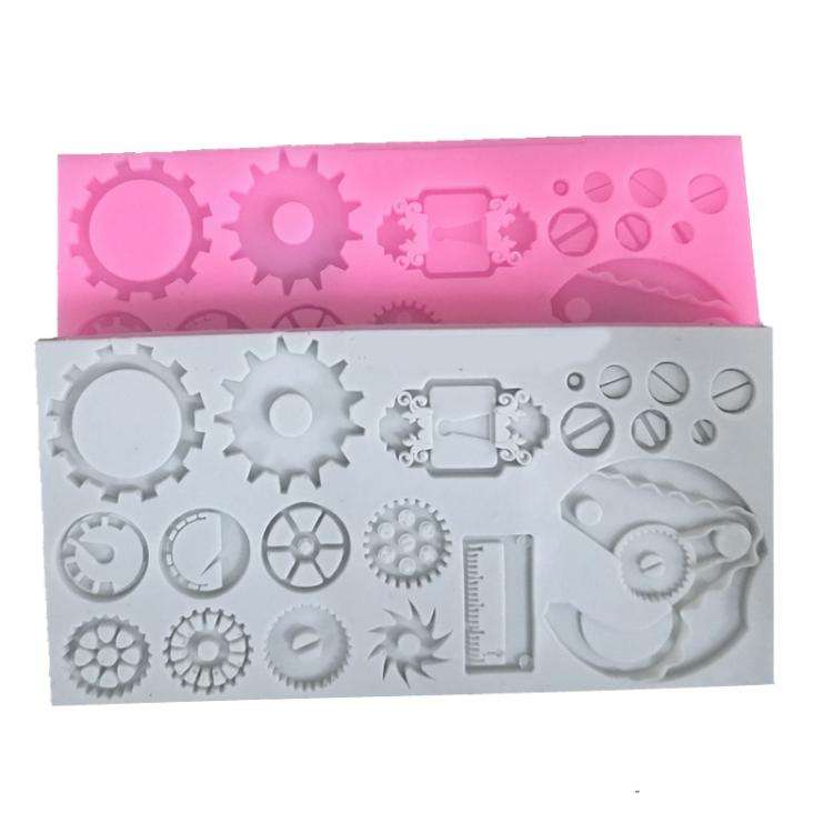 Mechanical Gear Silicone Cake Fondant Mold For Sugarcraft, Cupcake Topper, Jewelry, Polymer Clay,...