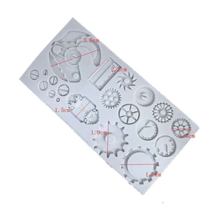 Mechanical Gear Silicone Cake Fondant Mold For Sugarcraft, Cupcake Topper, Jewelry, Polymer Clay,...