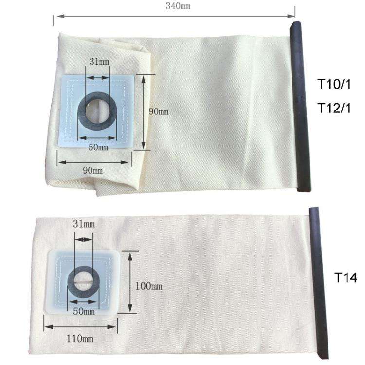 For Karcher T14 Vacuum Cleaner Filter Bags Reusable Canvas Pocket Bags