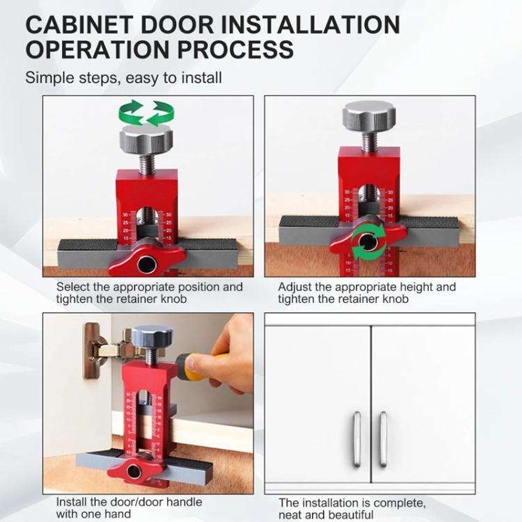 RUITOOL Cabinet Door Installation Locator Aids Adjustable Rebounder Punched Mounting Jig Leveling...