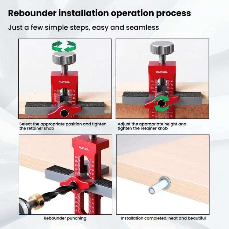 RUITOOL Cabinet Door Installation Locator Aids Adjustable Rebounder Punched Mounting Jig Leveling...