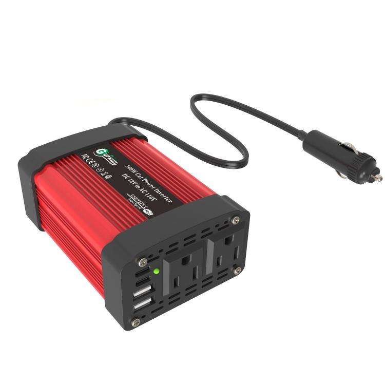 Gurxun Dual USB+Dual Type-C Charging Port Modified Square Wave Car Inverter, Spec: DC12V To AC110...