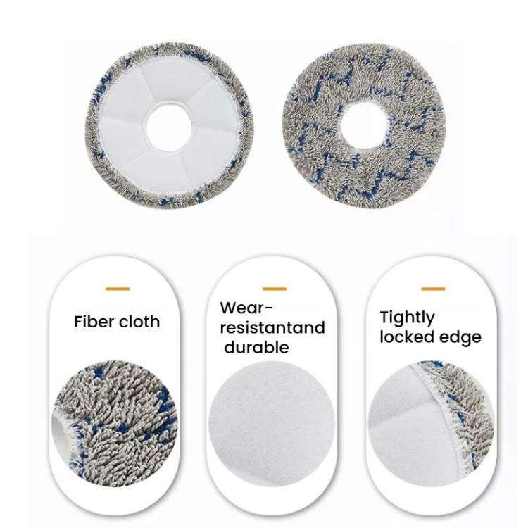 2pcs /Pack Mop Pads Rag For Ecovacs DEEBOT X1 TURBO / X1 PLUS/ X1 OMNI / T10 TURBO(Blue Gray)