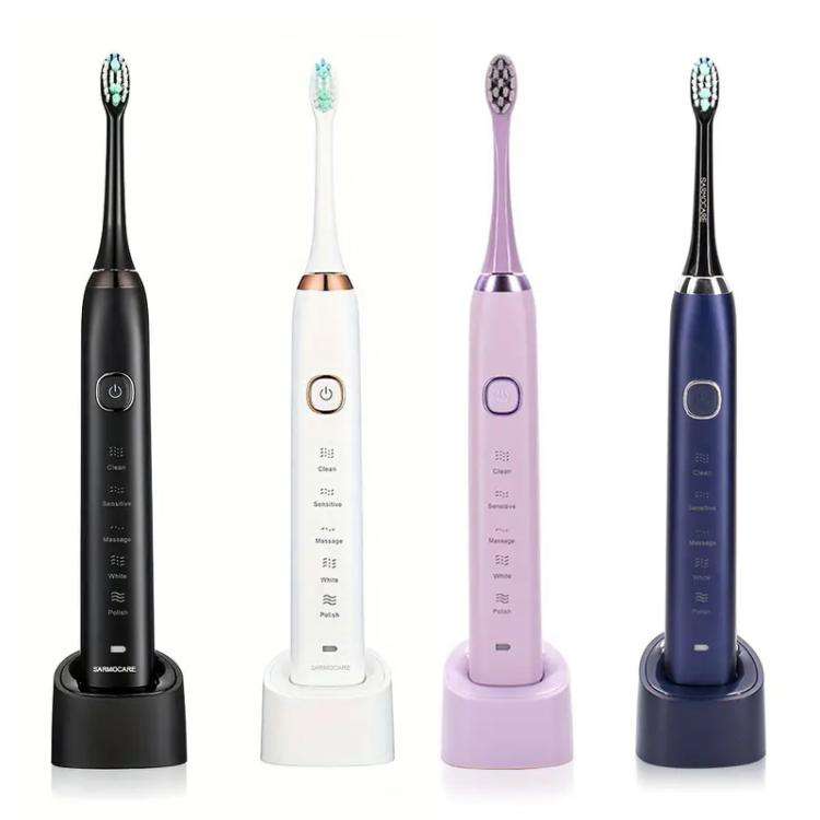 Sarmocare S100 IPX7 Waterproof Portable Sonic Electric Toothbrush with 8-brush Heads(Navy Blue)